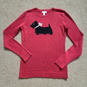 Cotton Blend Scottie Dog Sweater